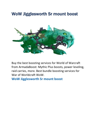 WoW Jigglesworth Sr mount boost