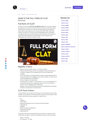What is the Full Form of CLAT-PW