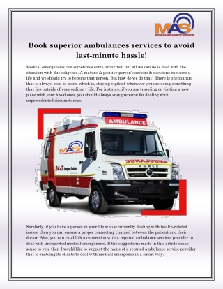 Ambulance In Lucknow