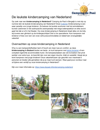 De leukste kindercamping van Nederland
