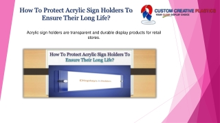 How To Protect Acrylic Sign Holders To Ensure Their Long Life