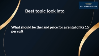 What should be the land price for a rental of Rs 15 per sqft