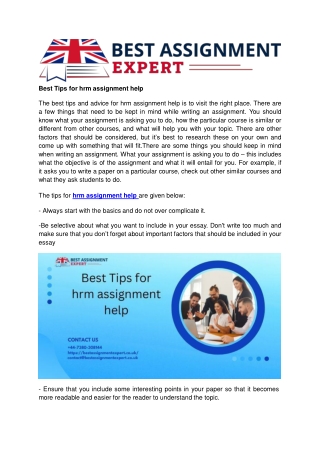 Best Tips for hrm assignment help