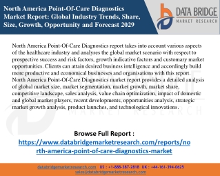 North America Point-Of-Care Diagnostics Market - Industry Trends and Forecast to