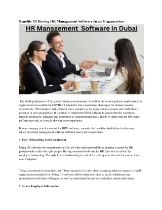 HR Management  Software in Dubai