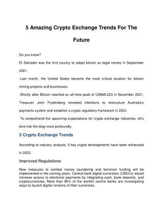 Amazing Crypto Exchange Trends For The Future