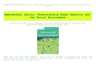 [DOWNLOAD] Empowerment Series Understanding Human Behavior and the Social Environment Free Download