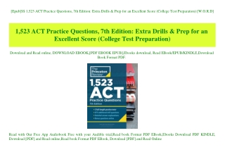 [Epub]$$ 1 523 ACT Practice Questions  7th Edition Extra Drills & Prep for an Excellent Score (College Test Preparation)