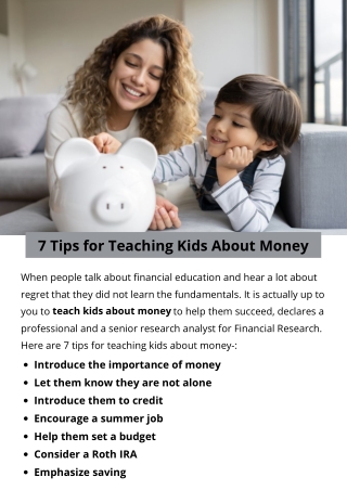 7 Tips for Teaching Kids About Money