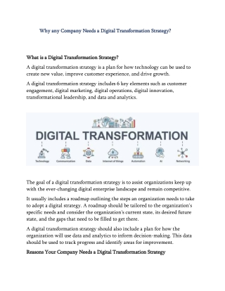 Why any Company Needs a Digital Transformation Strategy