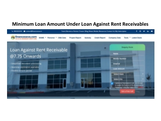 Minimum Loan Amount Under Loan Against Rent Receivables