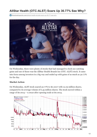 AllStar Health OTCALST Soars Up 3077 See Why