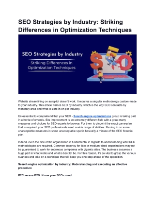 SEO Strategies by Industry