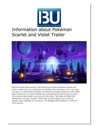 Information about Pokémon Scarlet and Violet Trailer