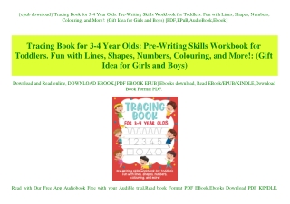 {epub download} Tracing Book for 3-4 Year Olds Pre-Writing Skills Workbook for Toddlers. Fun with Lines  Shapes  Numbers
