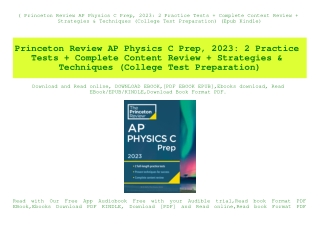 (B.O.O.K.$ Princeton Review AP Physics C Prep  2023 2 Practice Tests   Complete Content Review   Strategies & Techniques
