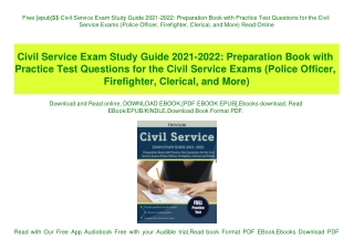 Free [epub]$$ Civil Service Exam Study Guide 2021-2022 Preparation Book with Practice Test Questions for the Civil Servi