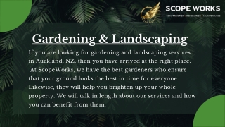 Gardening and Landscaping Services in Auckland  Scopeworks