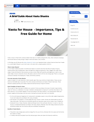 A Brief Guide About Vastu Shastra