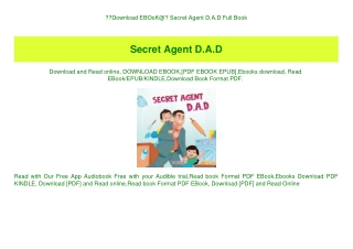 Download EBOoK@ Secret Agent D.A.D Full Book