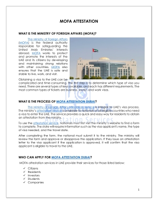 MOFA ATTESTATION