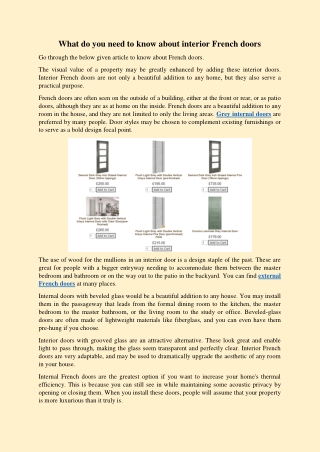 What do you need to know about interior French doors