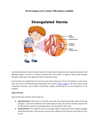 Hernia Surgery cost in Alwar_ EMI options available
