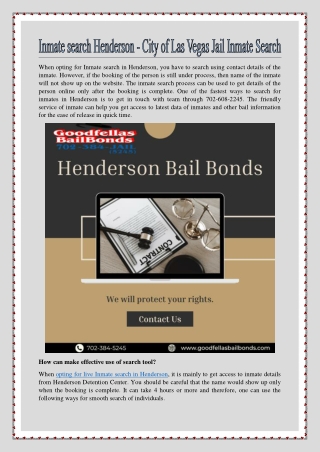 Inmate search Henderson - City of Las Vegas Jail Inmate Search
