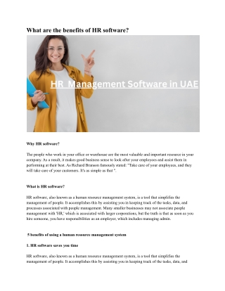HR  Management Software in UAE