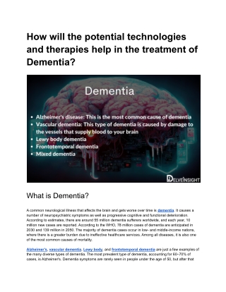 How are Technological Trends and Innovations Reshaping the Dementia Care