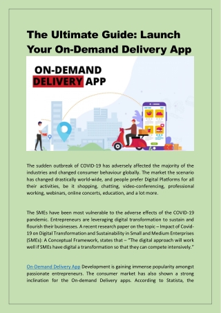 The Ultimate Guide: Launch Your On-demand Delivery App