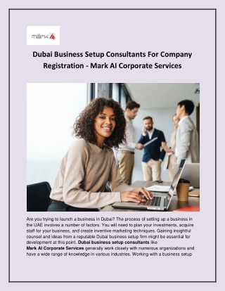 Dubai Business Setup Consultants - Mark AI Corporate Services