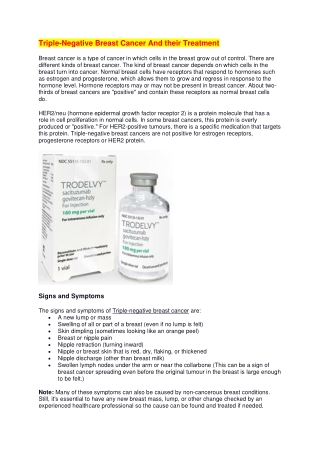 Triple-negative breast cancer: Medications