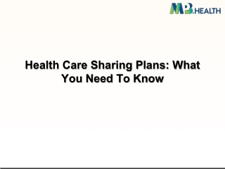 Health Care Sharing Plans What You Need To Know