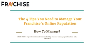 The 4 Tips You Need to Manage Your Franchise’s Online Reputation