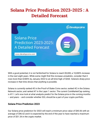 Is SOL a Good Investment? Solana Price Prediction 2023-2025