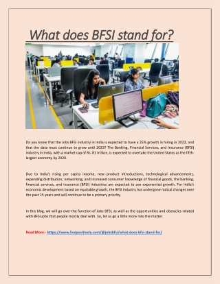 What does BFSI stand for