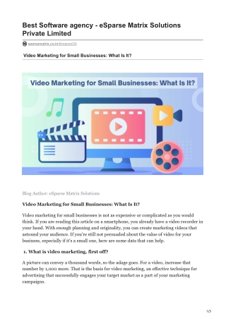 Video Marketing for Small Businesses: What Is It?