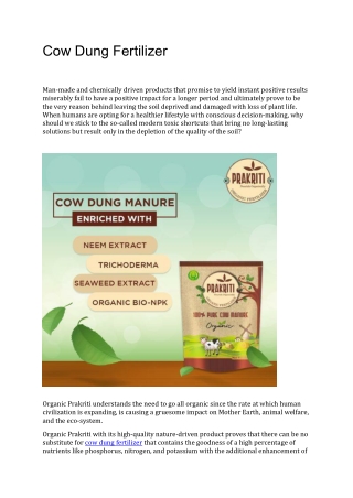 Cow Dung Fertilizer