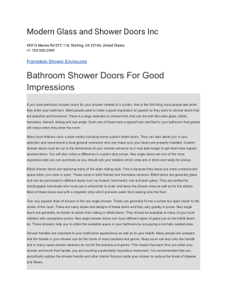 Modern Glass and Shower Doors Inc