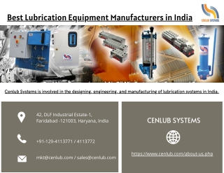 Best Lubrication Equipment Manufacturers in India