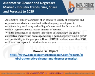 Automotive Cleaner and Degreaser Market