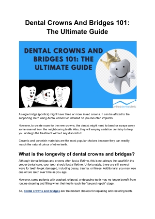 Dental Crowns And Bridges 101_ The Ultimate Guide