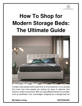 How To Shop for Modern Storage Beds- The Ultimate Guide