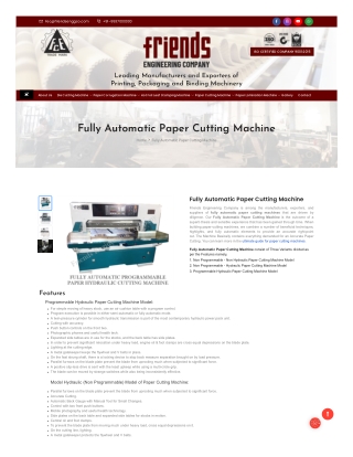 Fully Automatic Paper Cutting Machine