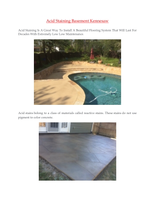 Acid staining basement Kennesaw