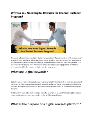 Why Do You Need Digital Rewards for Channel Partners