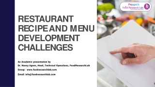 Recipe And Menu Development Challenges - FoodResearchLab