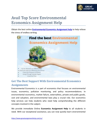 Blog-Environmental Economics Assignment Help-10th Nov