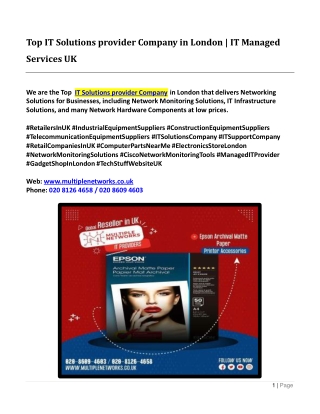 Top IT Solutions provider Company in London  IT Managed Services UK